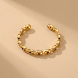 Gold-Plated Copper Evil Eye Ring with Black Eyes Zircon