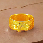 Buddha & Karma Golden Copper Feng Shui Pixiu Mantra Ring