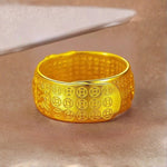 Buddha & Karma Golden Copper Feng Shui Pixiu Mantra Ring