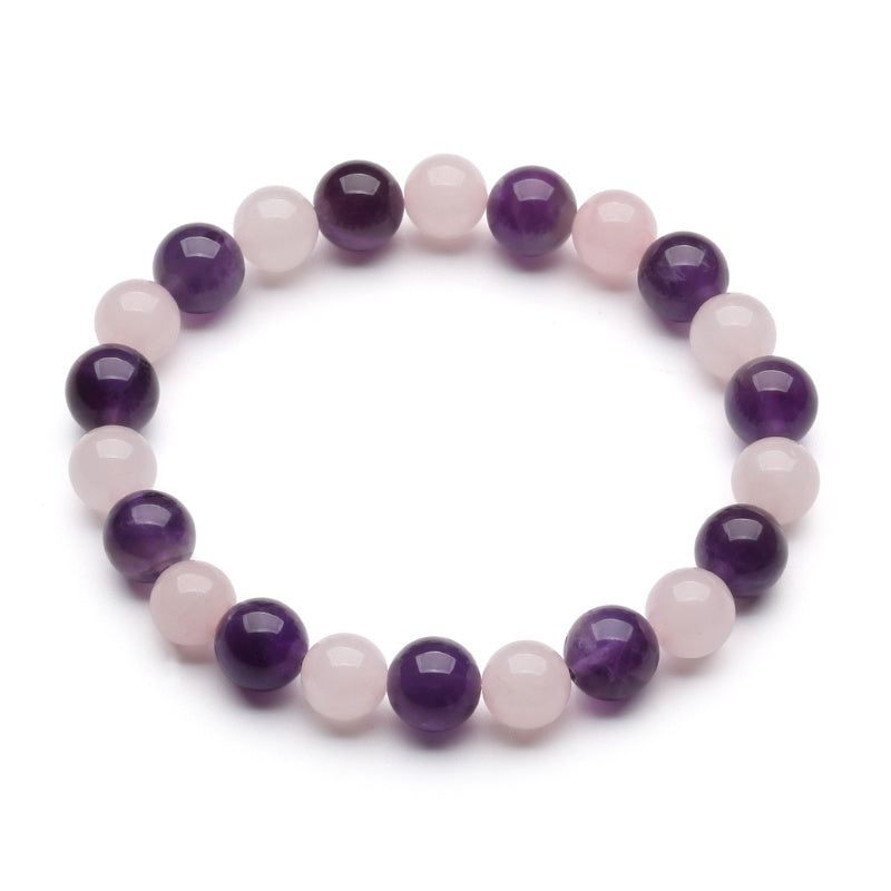 Gratitude Bracelet – Amethyst, Rose Quartz
