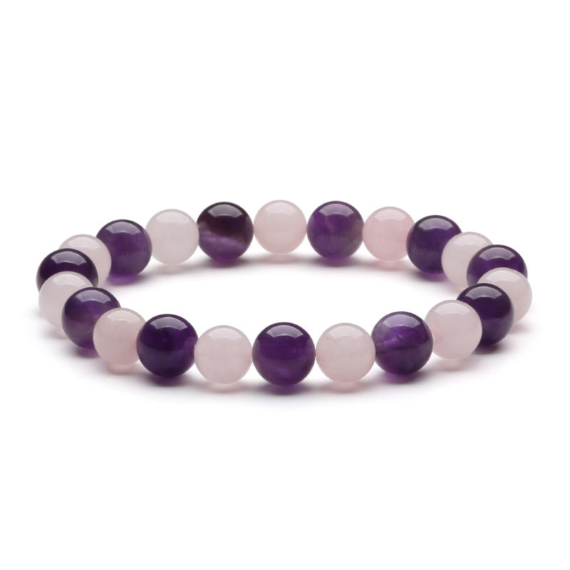 Gratitude Bracelet – Amethyst, Rose Quartz