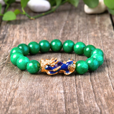 Green Jade Pixiu Bracelet - Abundance & Protection - Buddha & Karma