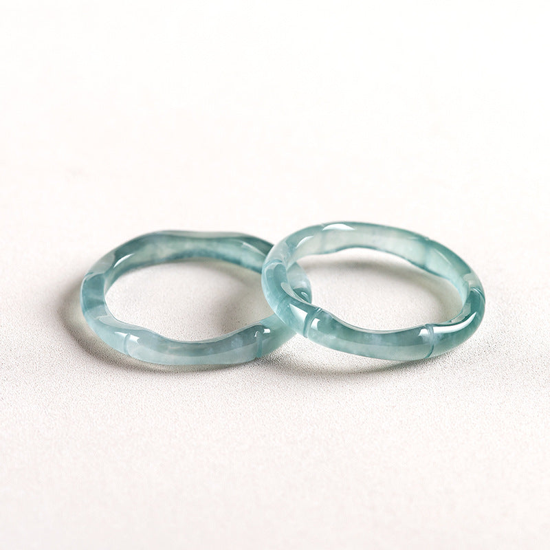 Green Jade Wealth Ring - Buddha & Karma
