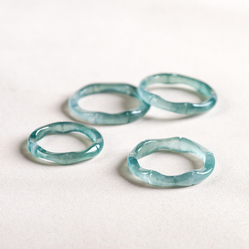 Green Jade Wealth Ring - Buddha & Karma