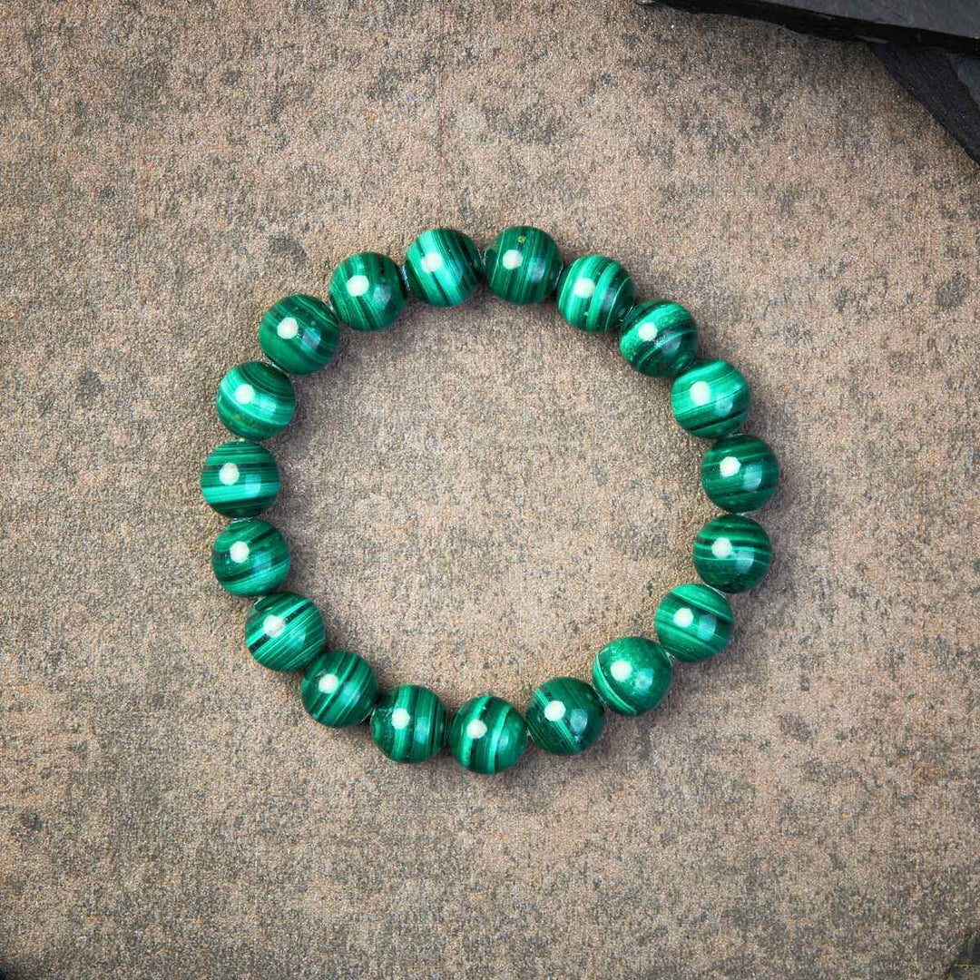 Green Malachite Transformation Bracelet - For Positive Change - Buddha & Karma