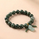 Buddha & Karma Green Jade Bracelet with Pixiu - Invite Wealth & Calming Energies - Buddha & Karma
