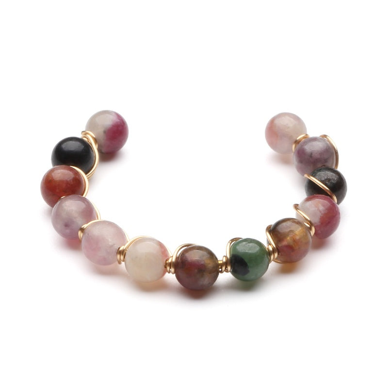 Tourmaline Ring - Natural Healing Crystal Bead Rings