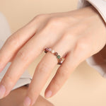 Tourmaline Ring - Natural Healing Crystal Bead Rings