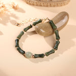 Hetian Jade Peridot Lucky Bamboo Bracelet