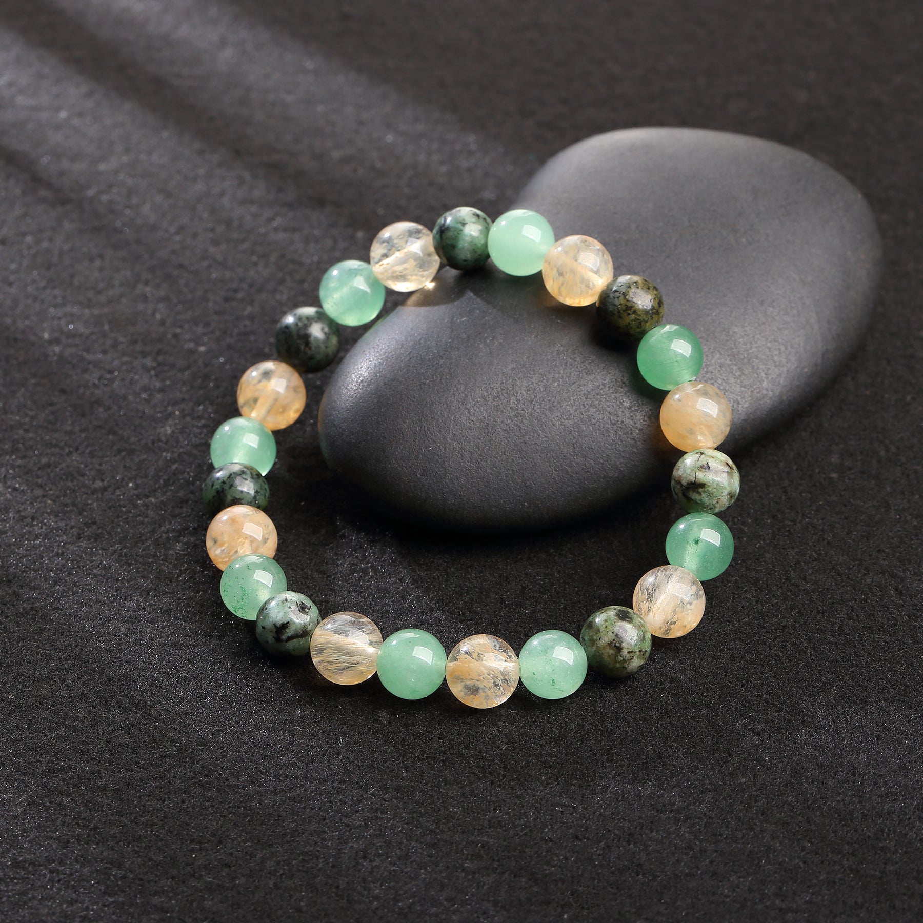 Triple Prosperity Bracelet - Citrine, Green Aventurine, Turquoise - Buddha & Karma