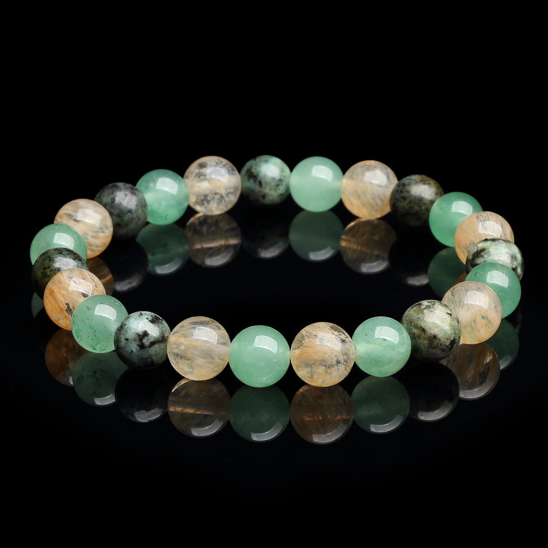 Triple Prosperity Bracelet - Citrine, Green Aventurine, Turquoise - Buddha & Karma