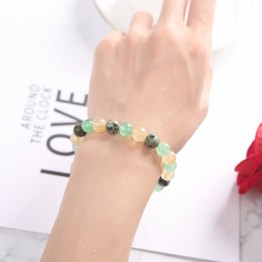 Triple Prosperity Bracelet - Citrine, Green Aventurine, Turquoise - Buddha & Karma