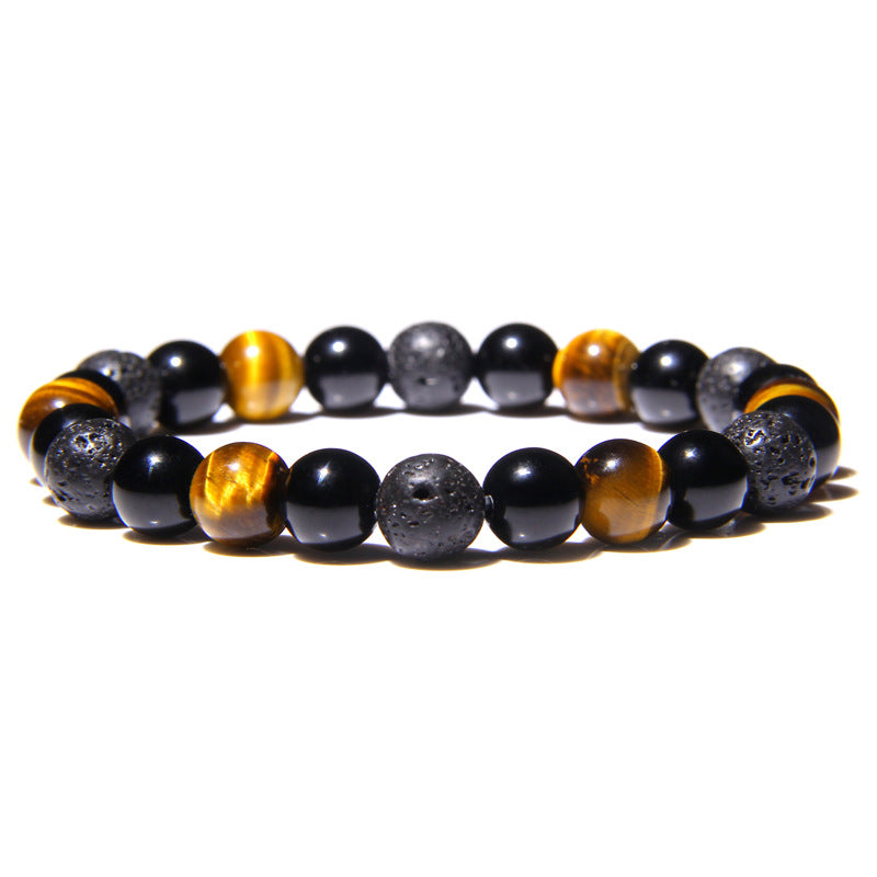 Invincible Spirit Bracelet - Lava Stone, Tiger Eye - Buddha & Karma