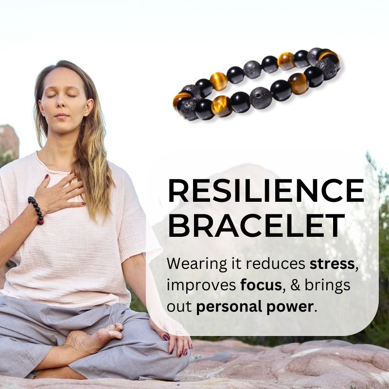 Invincible Spirit Bracelet - Lava Stone, Tiger Eye - Buddha & Karma