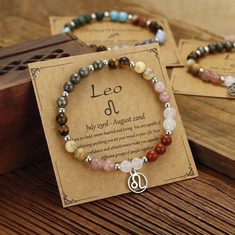 Buddha & Karma Leo Zodiac Crystal Bracelet