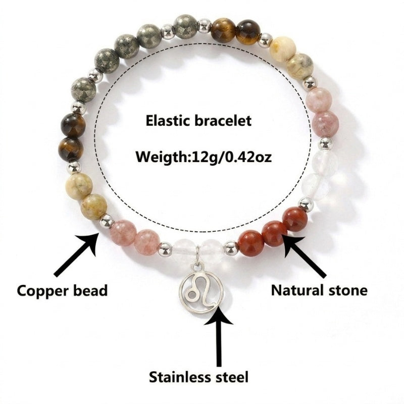 Buddha & Karma Leo Zodiac Crystal Bracelet