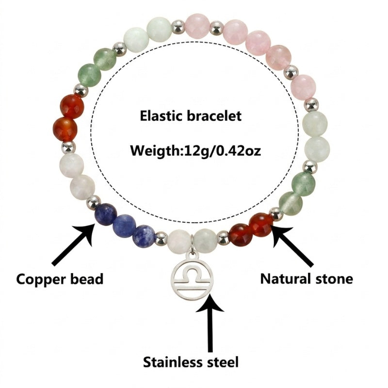 Buddha & Karma Libra Crystal Zodiac Bracelet