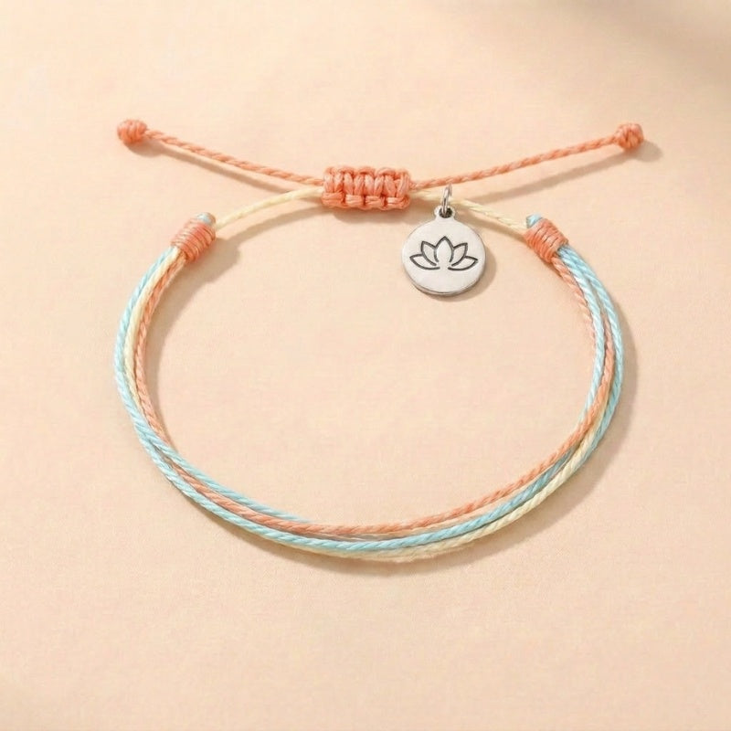 Buddha & Karma Multiple Strings Intention Bracelet Handmade - Luck, Calm, Protection
