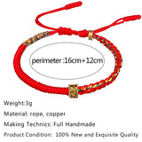 Buddha & Karma Om Mani Padme Hum Red & Black String Bracelets - Luck & Protection