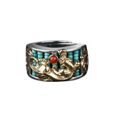 Buddha & Karma Pixiu Abacus Turquoise Ring - Fortune Keeper