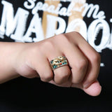 Buddha & Karma Pixiu Abacus Turquoise Ring - Fortune Keeper