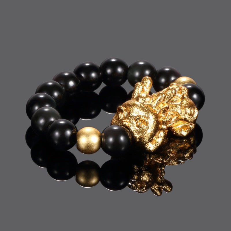 Exclusive: Pixiu Black Obsidian Wealth Ring - Buddha & Karma