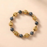 Buddha & Karma Double Power Wealth Magnet Bracelet - Pyrite, Black Agate