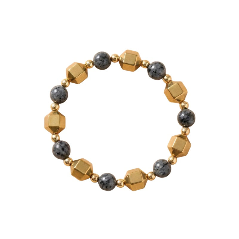 Buddha & Karma Double Power Wealth Magnet Bracelet - Pyrite, Black Agate