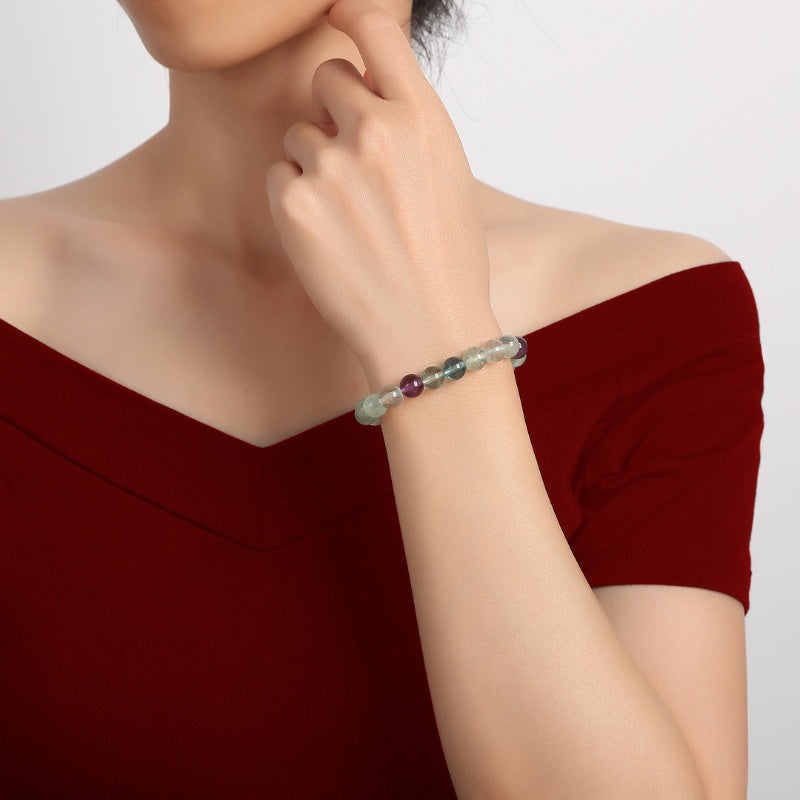 Exclusive: Rainbow Fluorite Healing Bracelet - Buddha & Karma