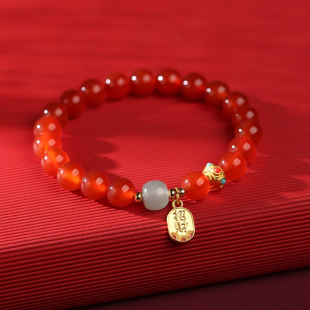 Red Agate Good Fortune Bracelet - Buddha & Karma