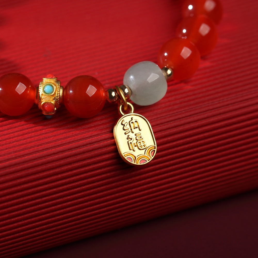 Red Agate Good Fortune Bracelet - Buddha & Karma