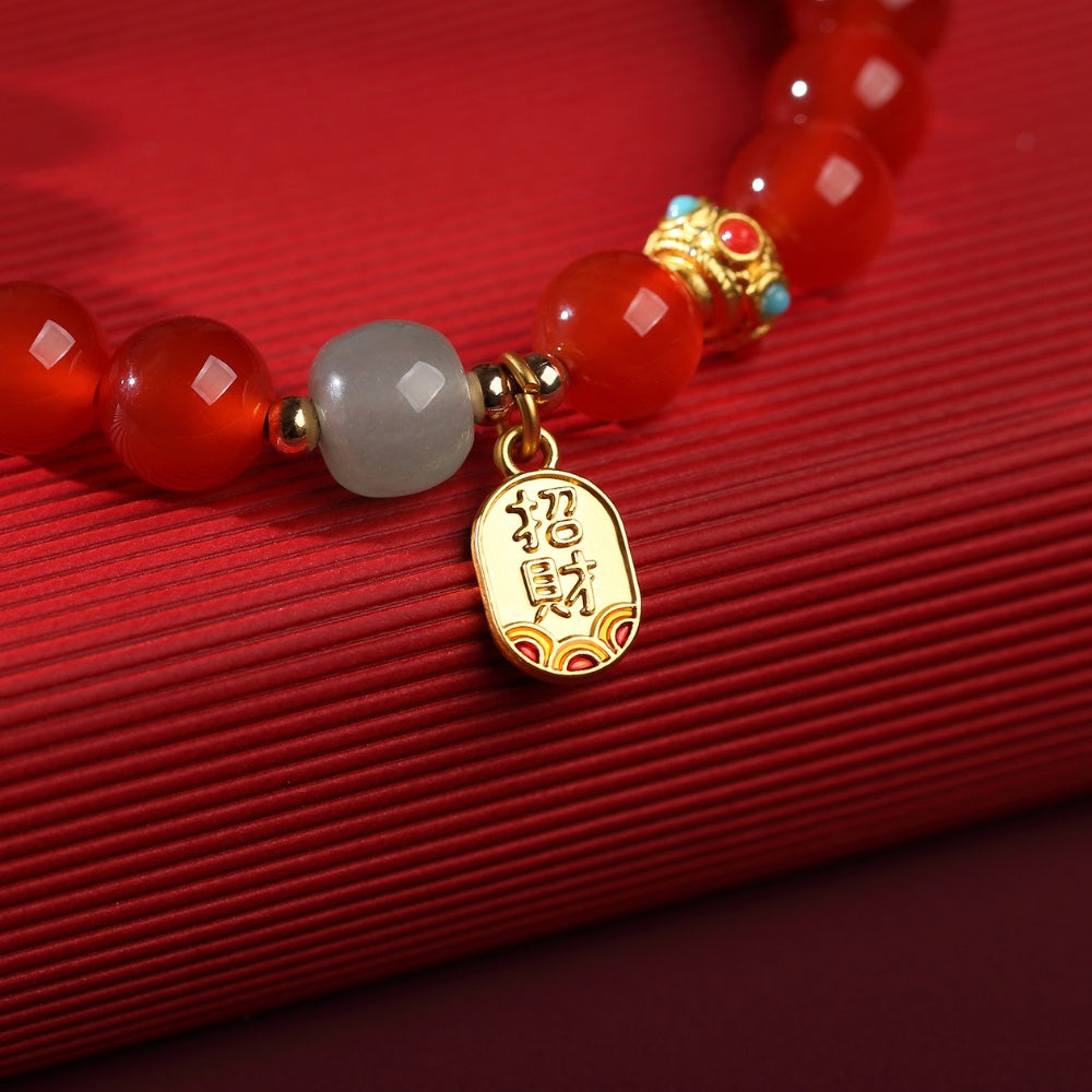 Red Agate Good Fortune Bracelet - Buddha & Karma