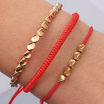 Buddha & Karma Red Copper Beads Bracelet Set