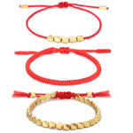 Buddha & Karma Red Copper Beads Bracelet Set