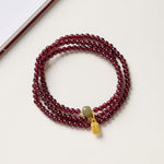 Exclusive: Red Garnet Beads Fu Wealth Bracelet - Buddha & Karma