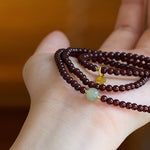Exclusive: Red Garnet Beads Fu Wealth Bracelet - Buddha & Karma