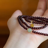 Exclusive: Red Garnet Beads Fu Wealth Bracelet - Buddha & Karma