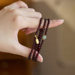 Exclusive: Red Garnet Beads Fu Wealth Bracelet - Buddha & Karma