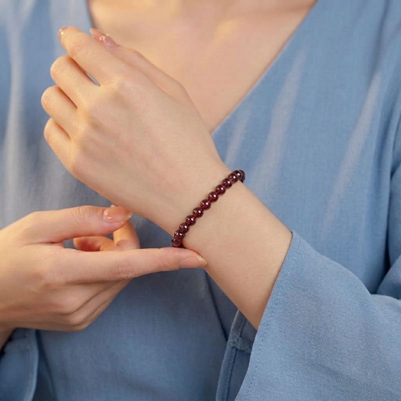 Red Garnet Stone Bracelet - Reignite Your Passion & Love - Buddha & Karma