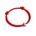 Red String Fu Lucky Bracelet - Bright Red - Buddha & Karma