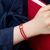 Red String Fu Lucky Bracelet - Bright Red - Buddha & Karma