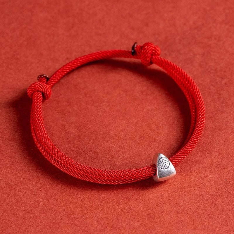 Red String Fu Lucky Bracelet - Bright Red - Buddha & Karma