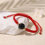 Buddha & Karma Red String Golden Obsidian Bracelet