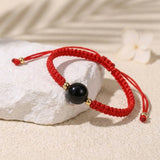 Buddha & Karma Red String Golden Obsidian Bracelet
