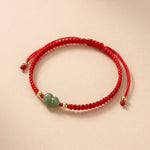 Red String Hetian Jade Wu Lou Bracelet