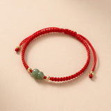 Red String Hetian Jade Wu Lou Bracelet
