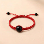Red String Rainbow Obsidian Bracelet