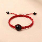 Red String Rainbow Obsidian Bracelet