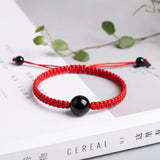 Red String Rainbow Obsidian Bracelet