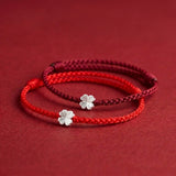 Buddha & Karma Red String S925 Sterling Silver Clover Bracelet